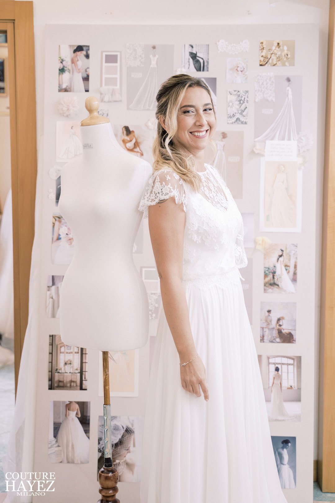 esperienza della sposa in atelier couture hayez , couture hayez milano, real bride